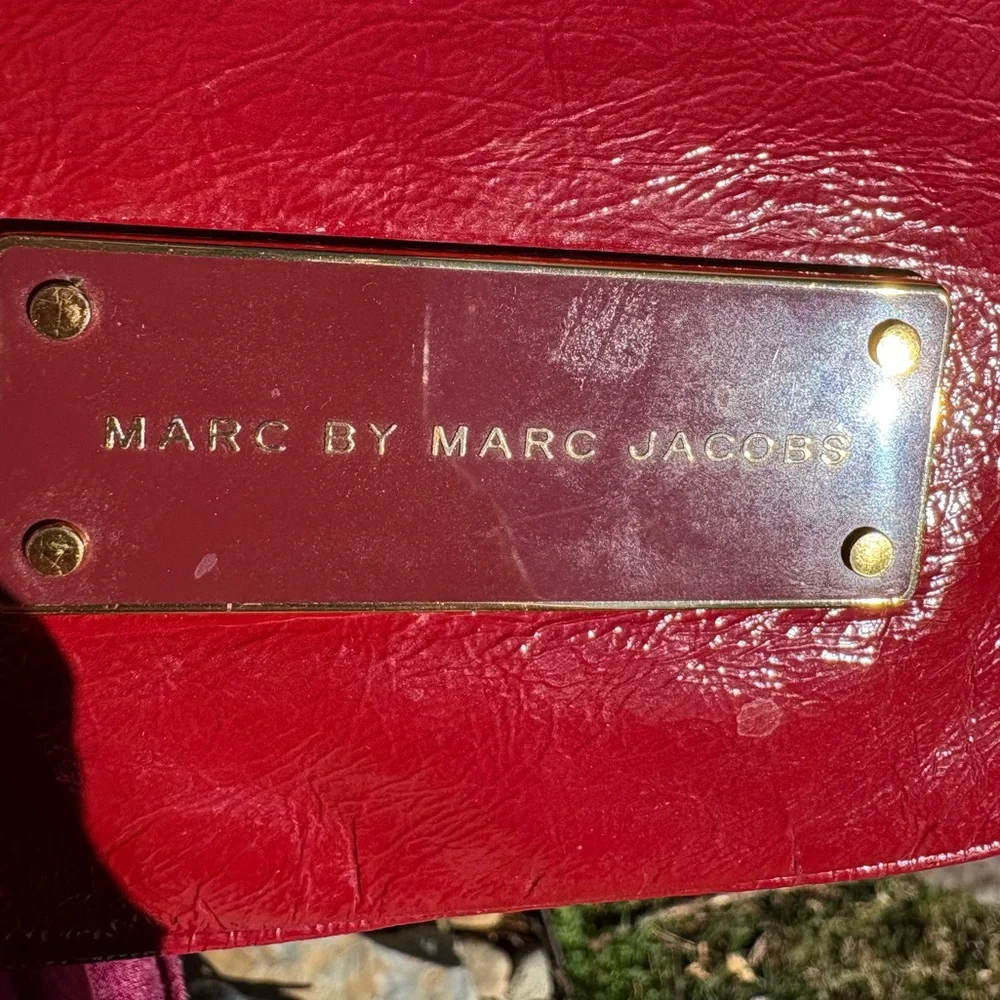 Marc by Marc Jacobs Red Leather Hobo Bag with Gold Hardware